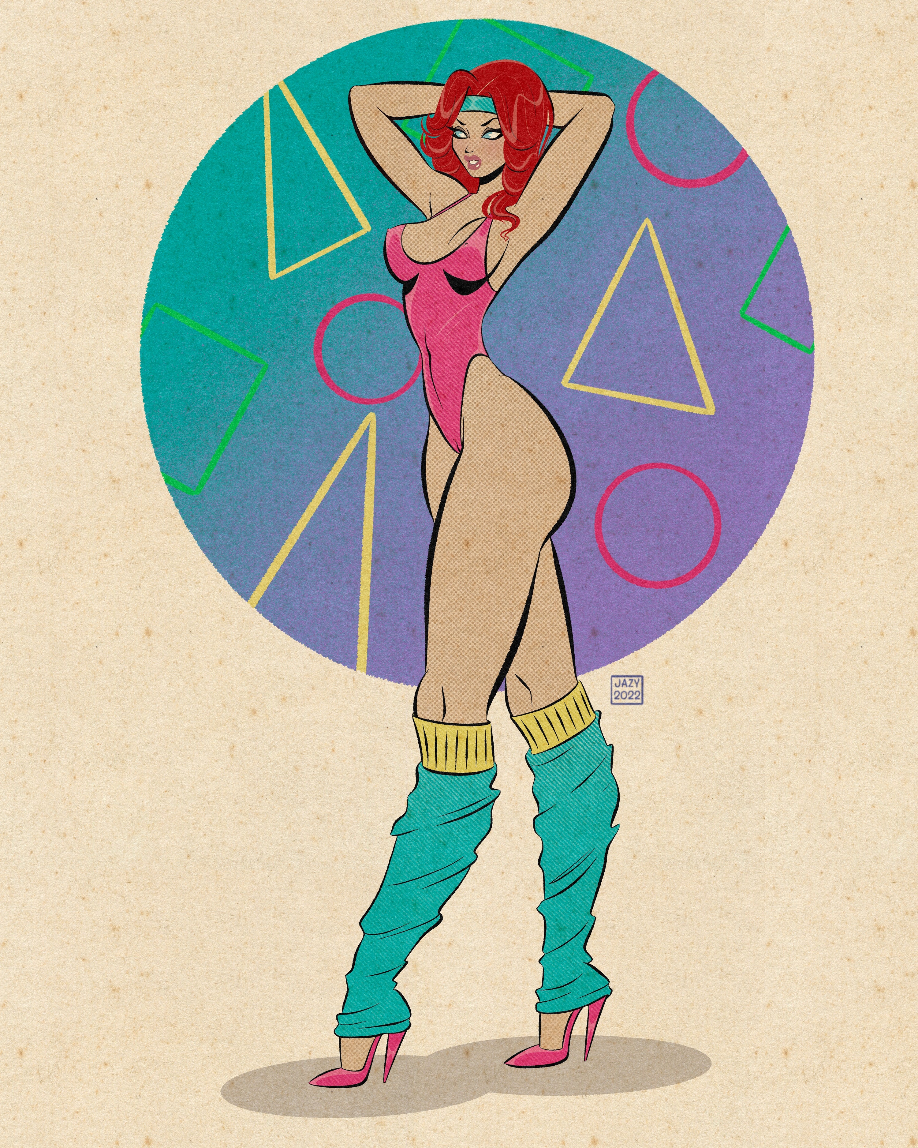 80's dance instructor print by bloodknotcollective