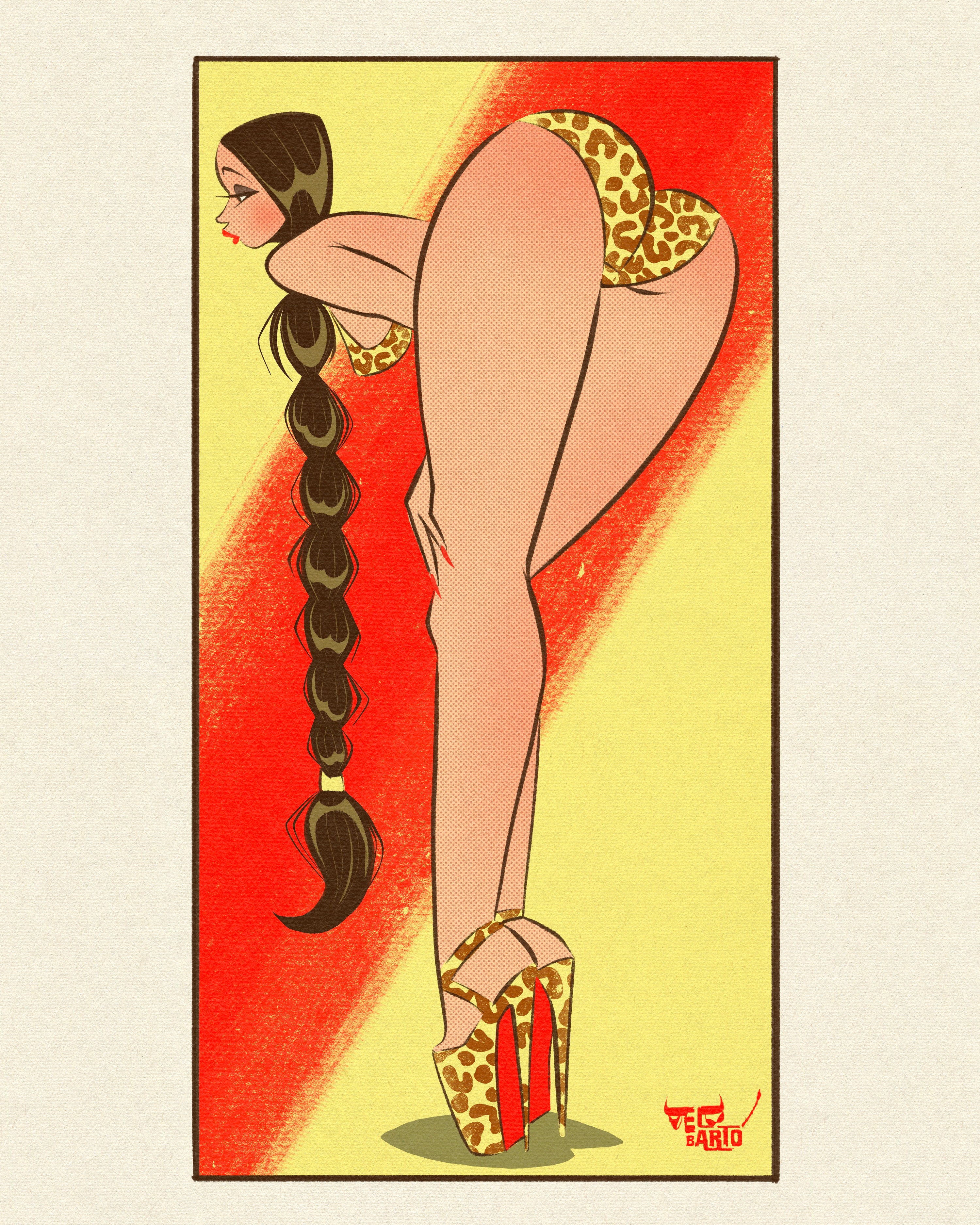 leopard print 3 of woman in leopard print with long legs by bloodknotcollective