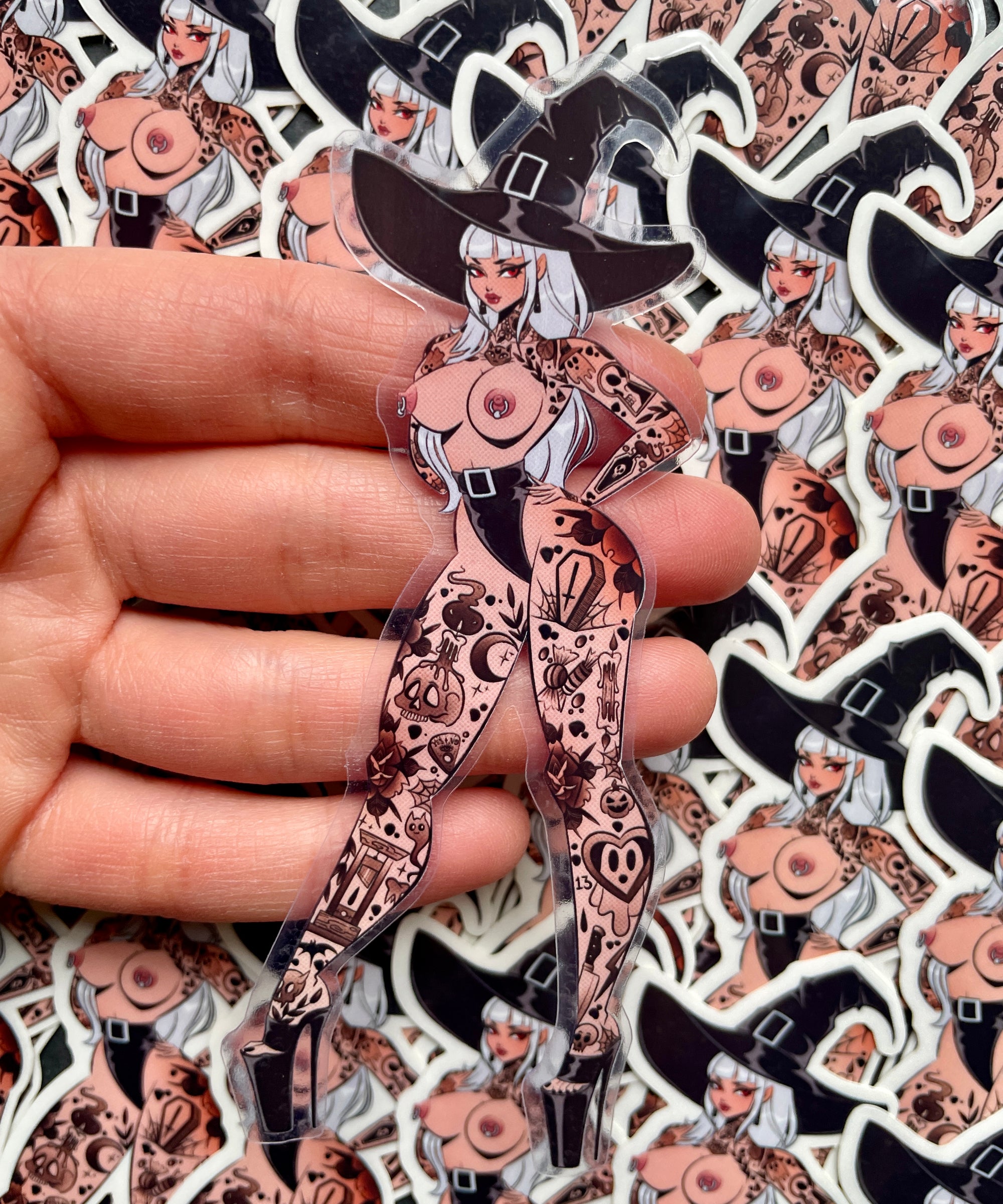 Pumpkin Witch Nude Sticker