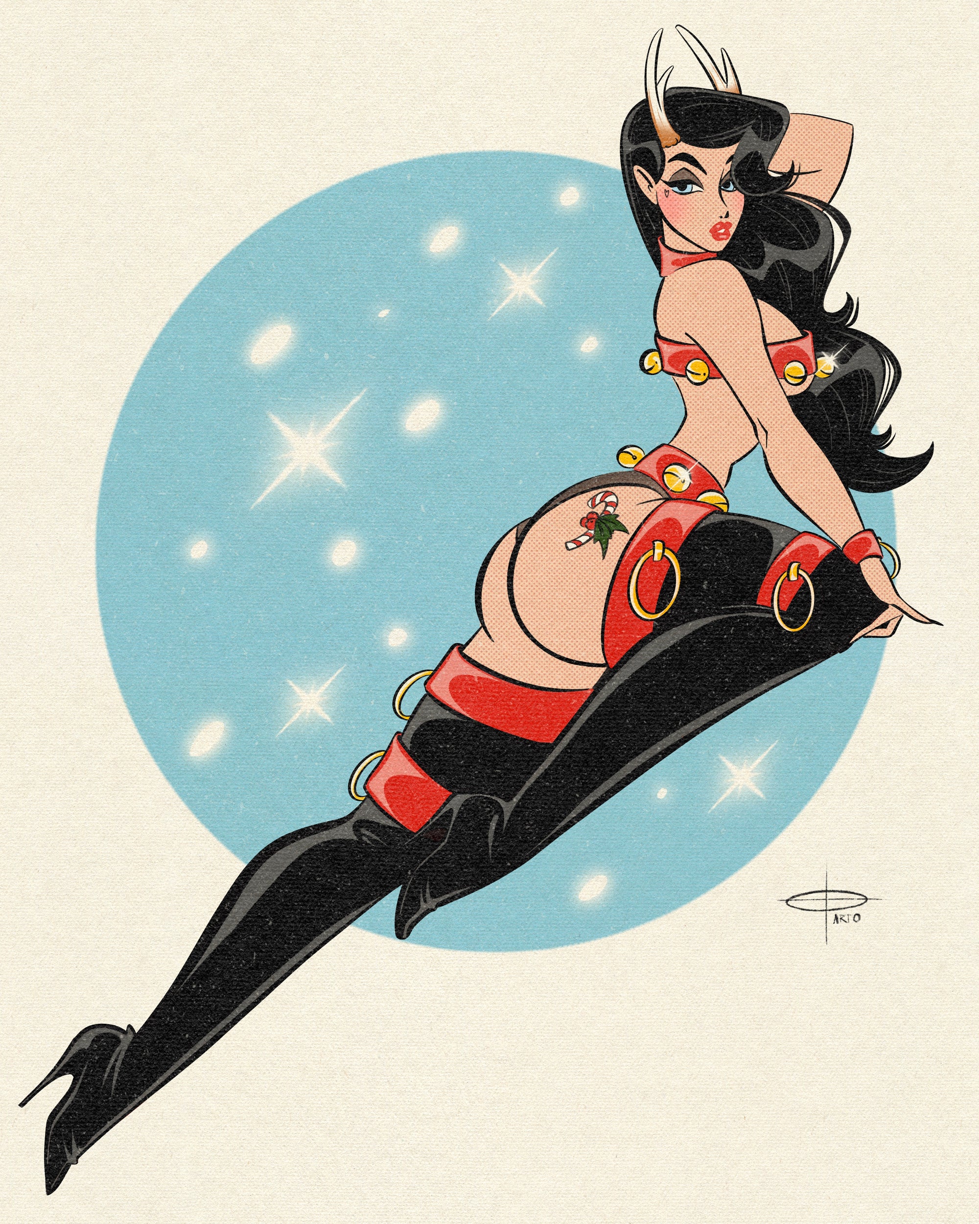 Dasher print of female reindeer by bloodknotcollective