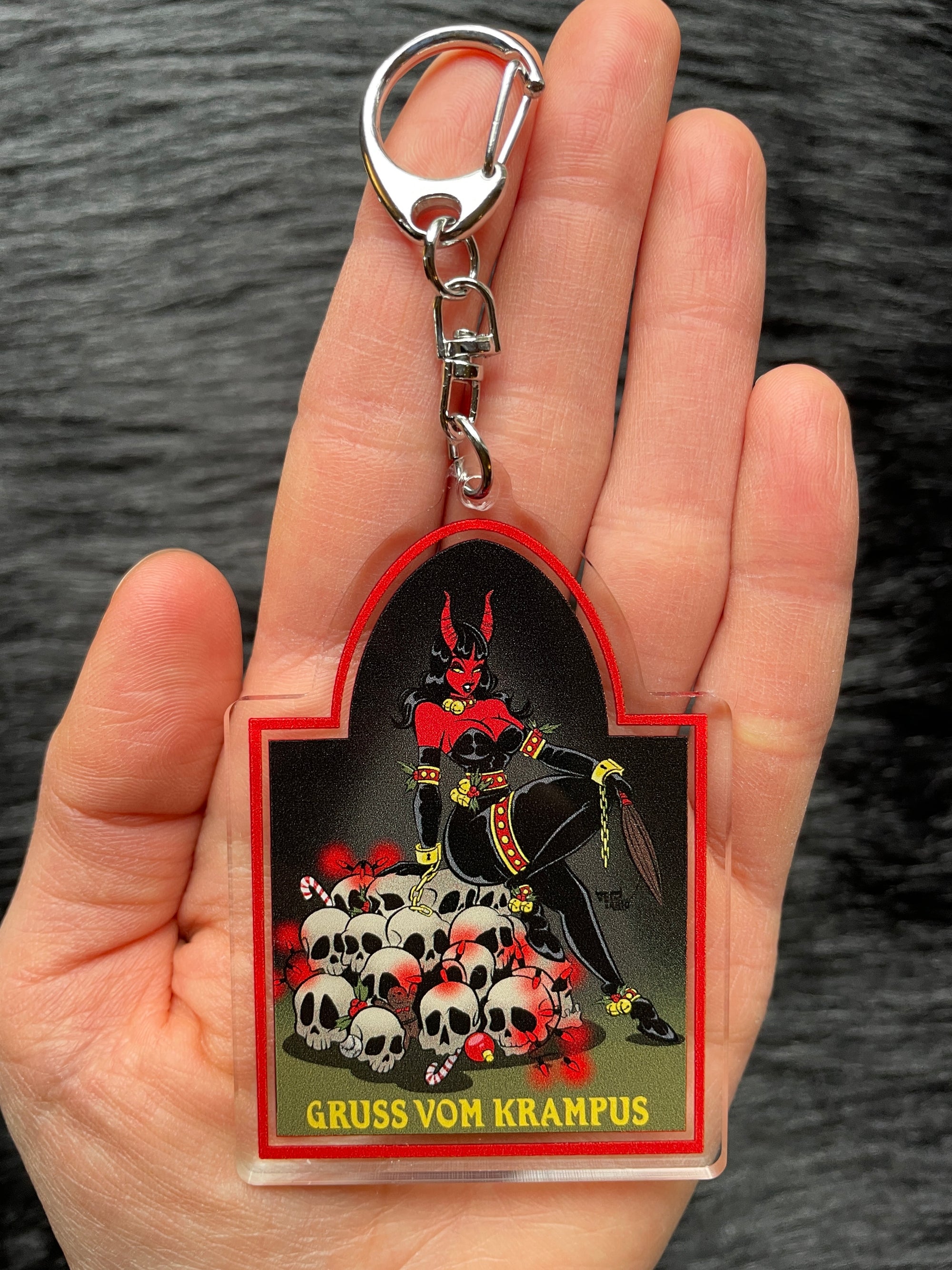 clear acrylic krampus keychain