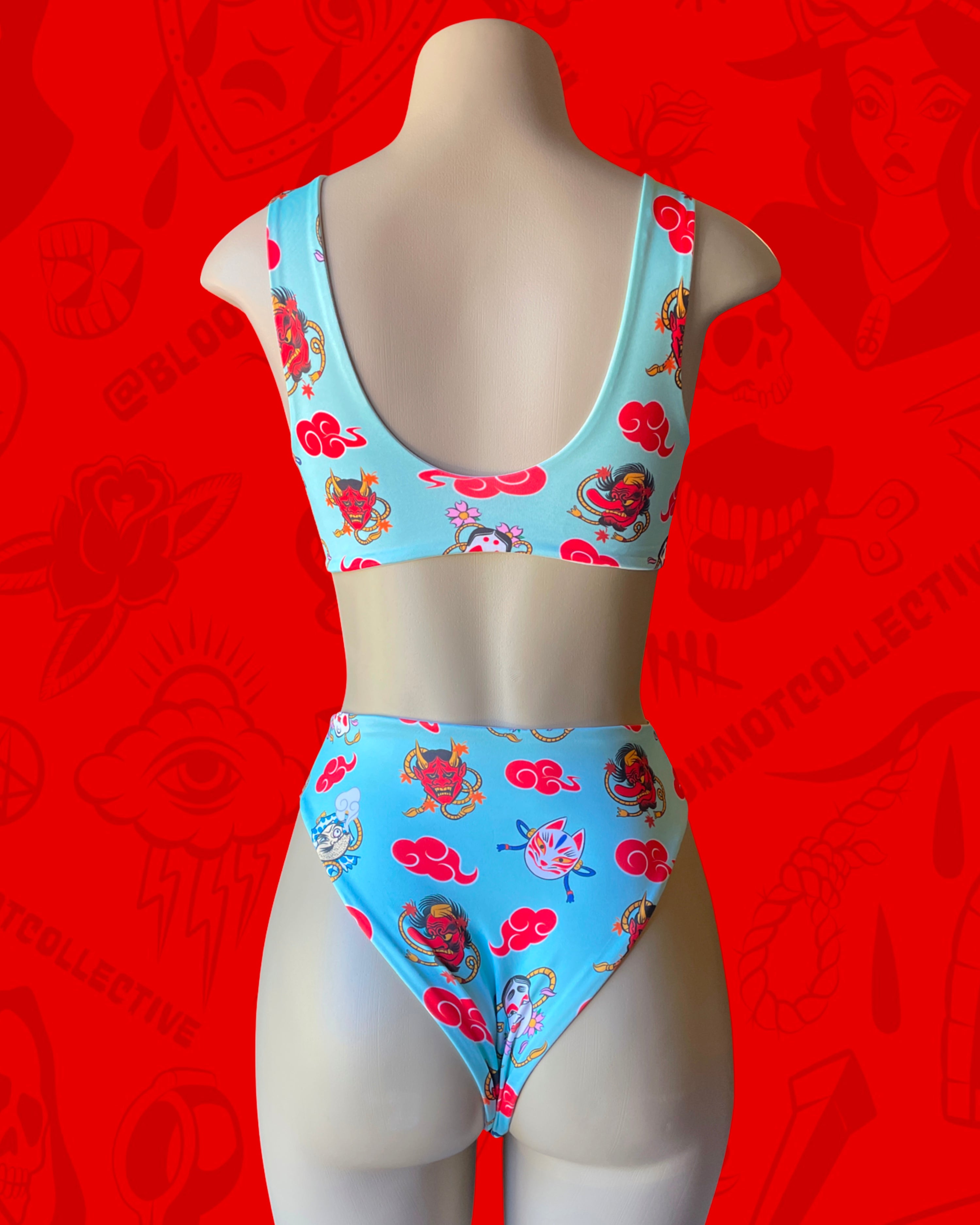 back high rise hannya bikini by bloodknotcollective