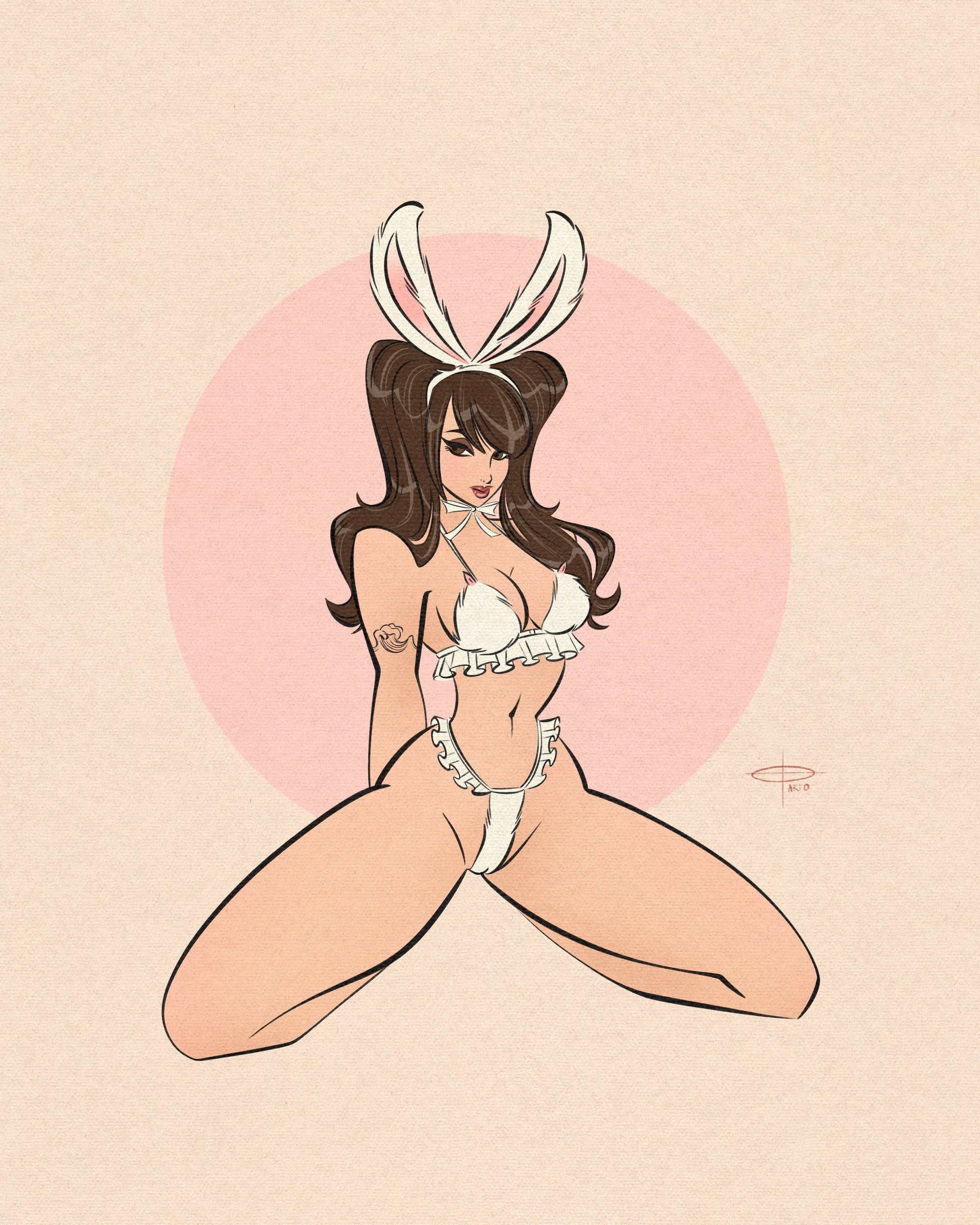 Cosplay bunny print of woman in bunny outfit by Bloodknotcollective
