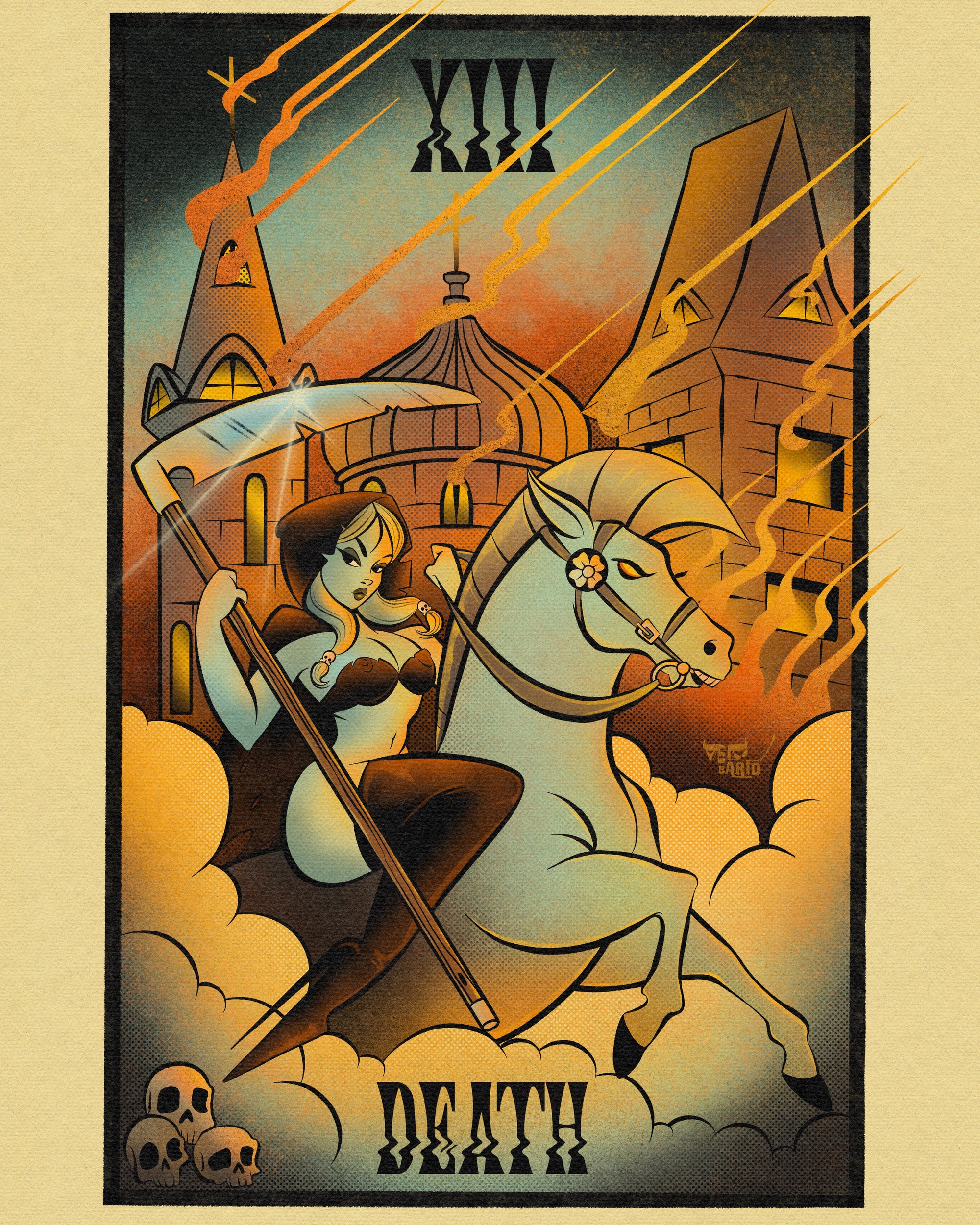 Death card pinup print.