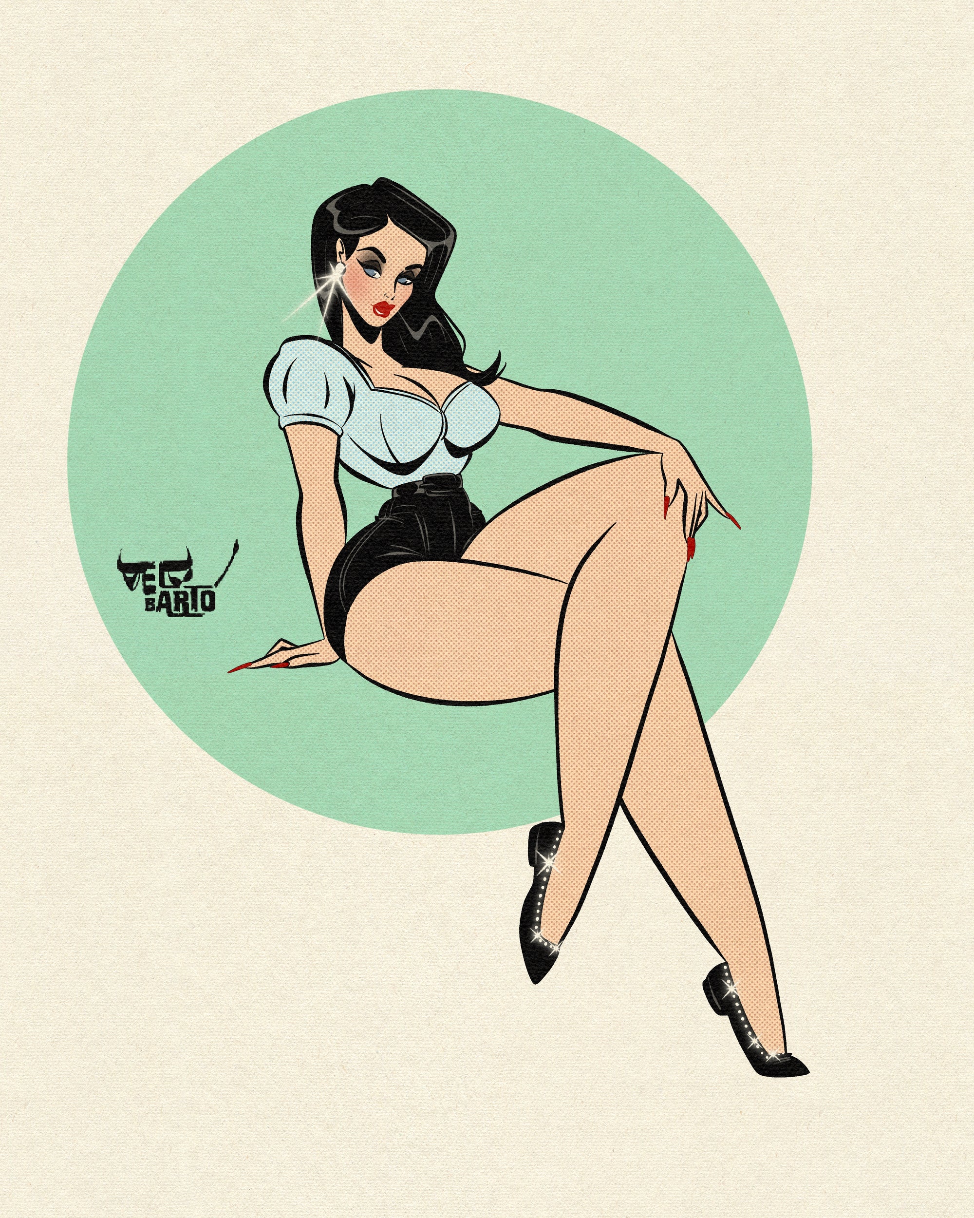 femme pinup print by bloodknotcollective