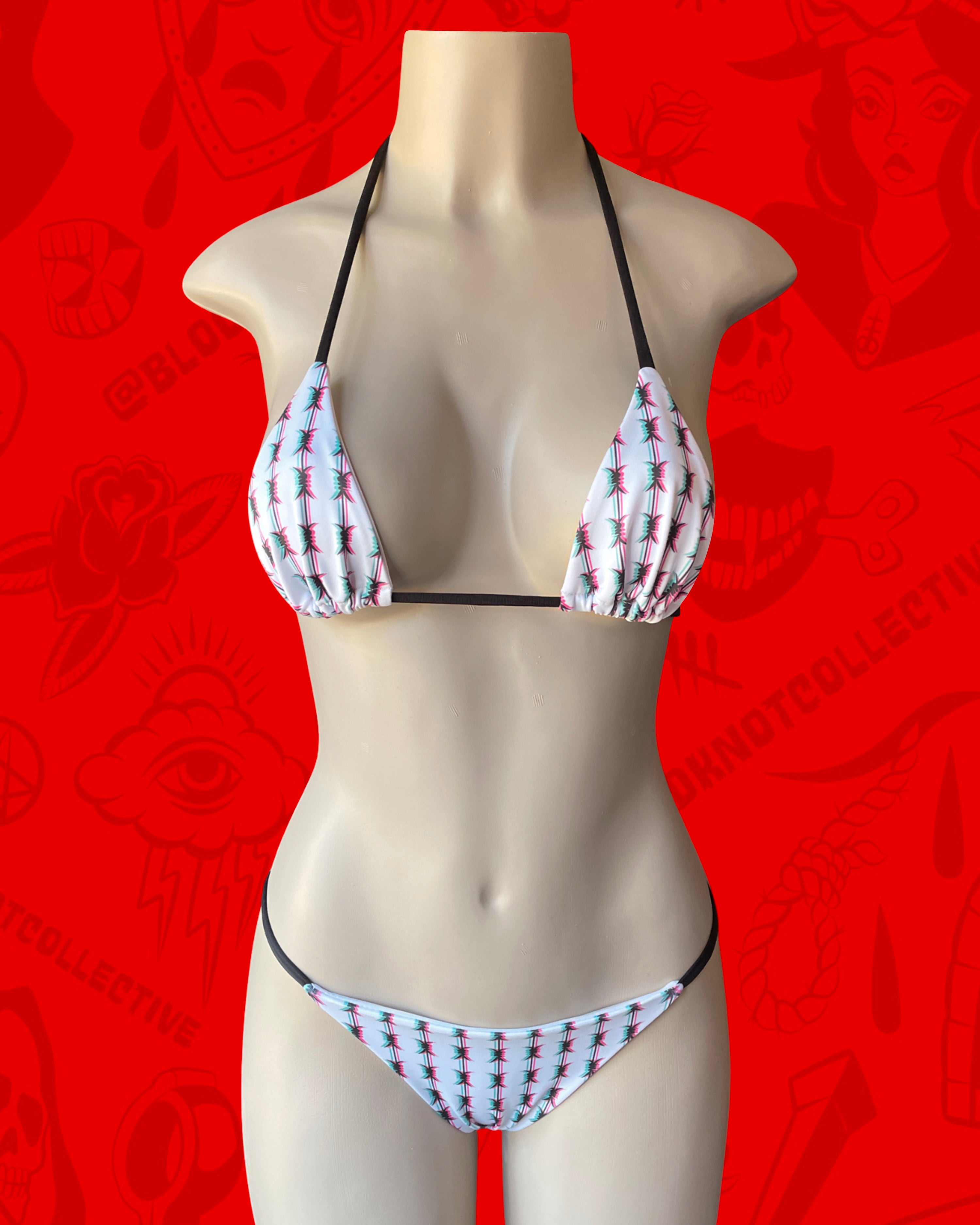 front barbwire string bikini by bloodknotcollective