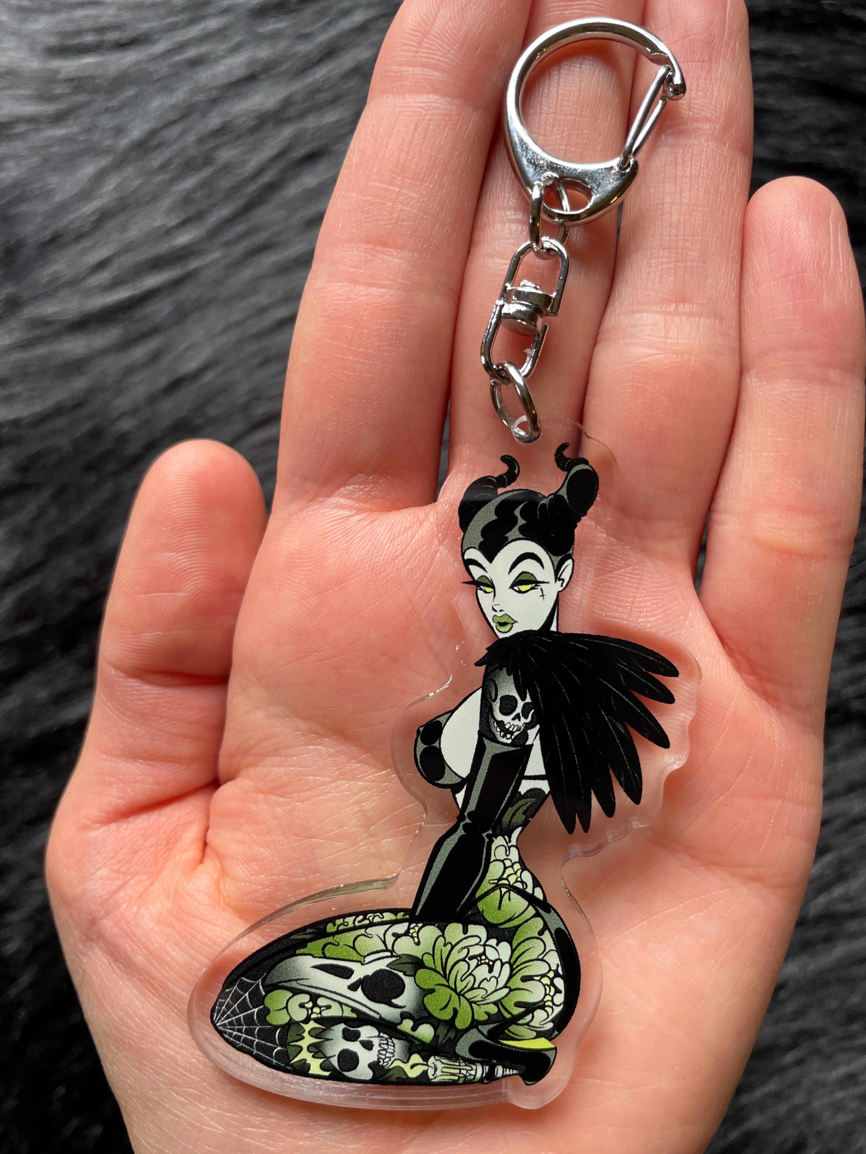 goth devil keychain by bloodknotcollective