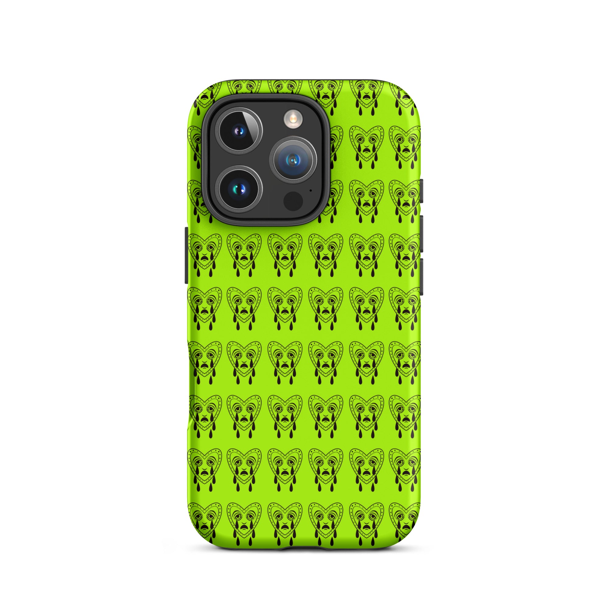 green crying heart tough iphone case by bloodknotcollective