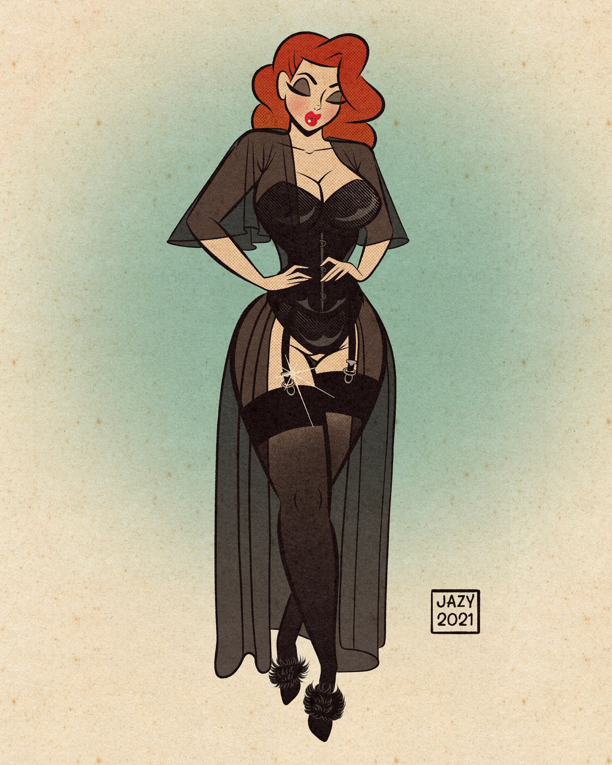 greta pinup print. 