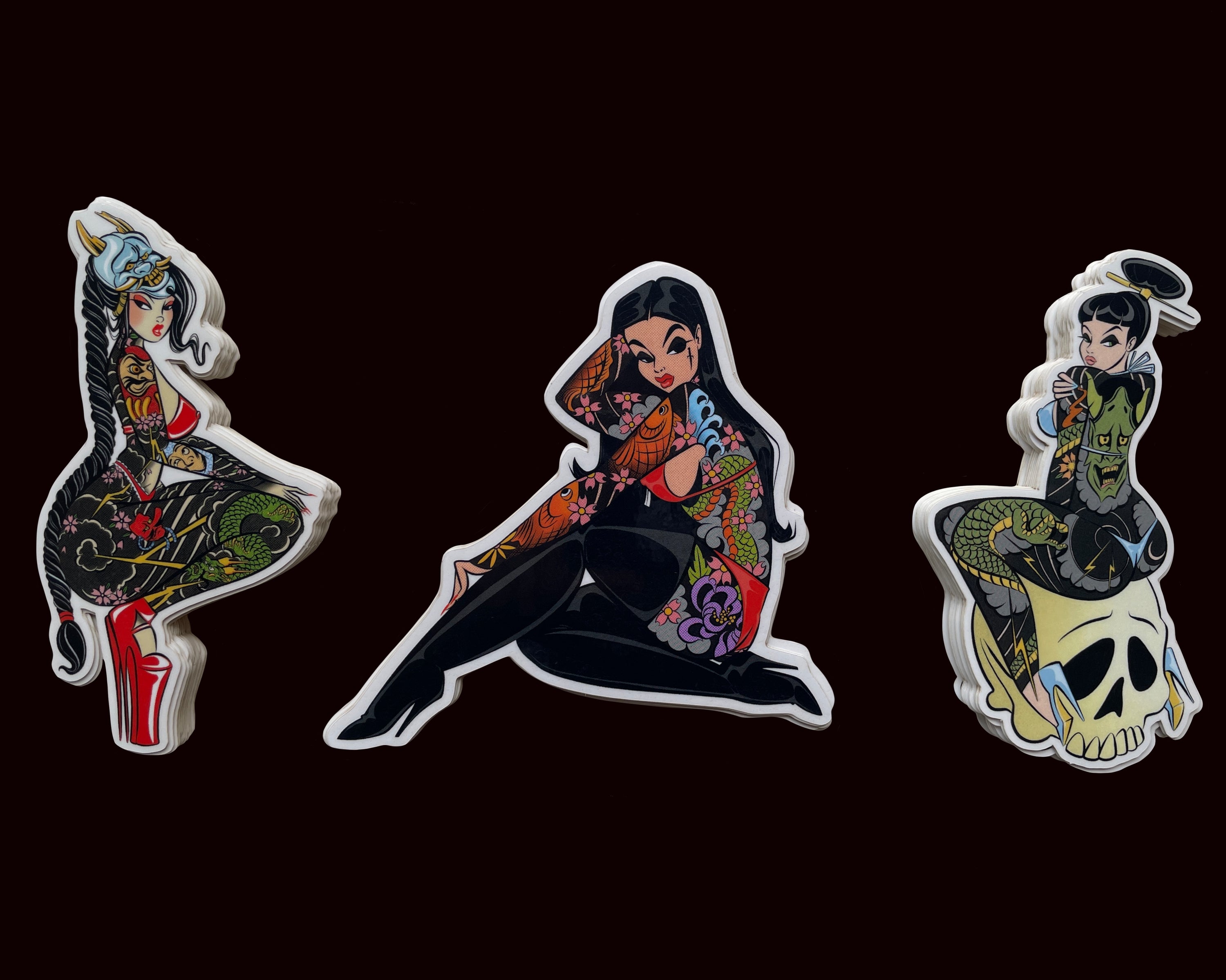 hannya sticker pack by bloodknotcollective
