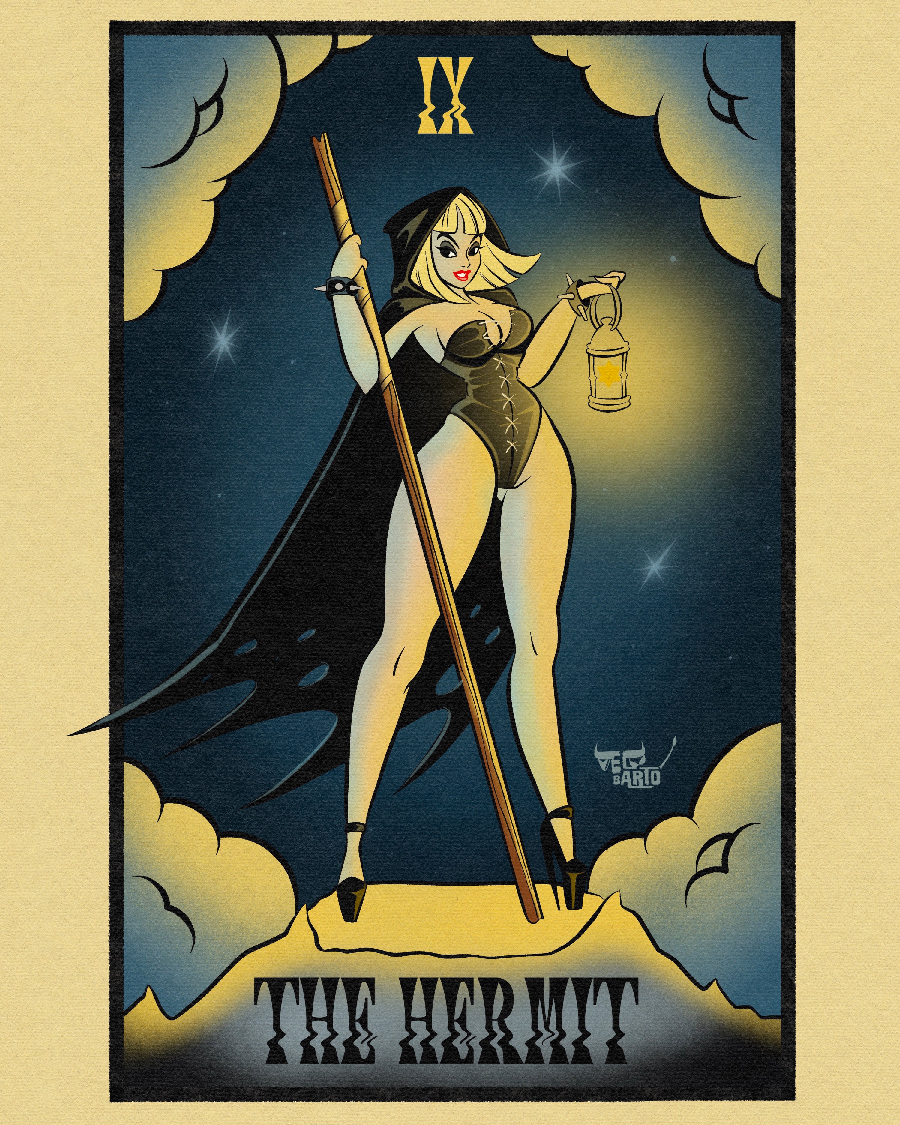 hermit print tarot card