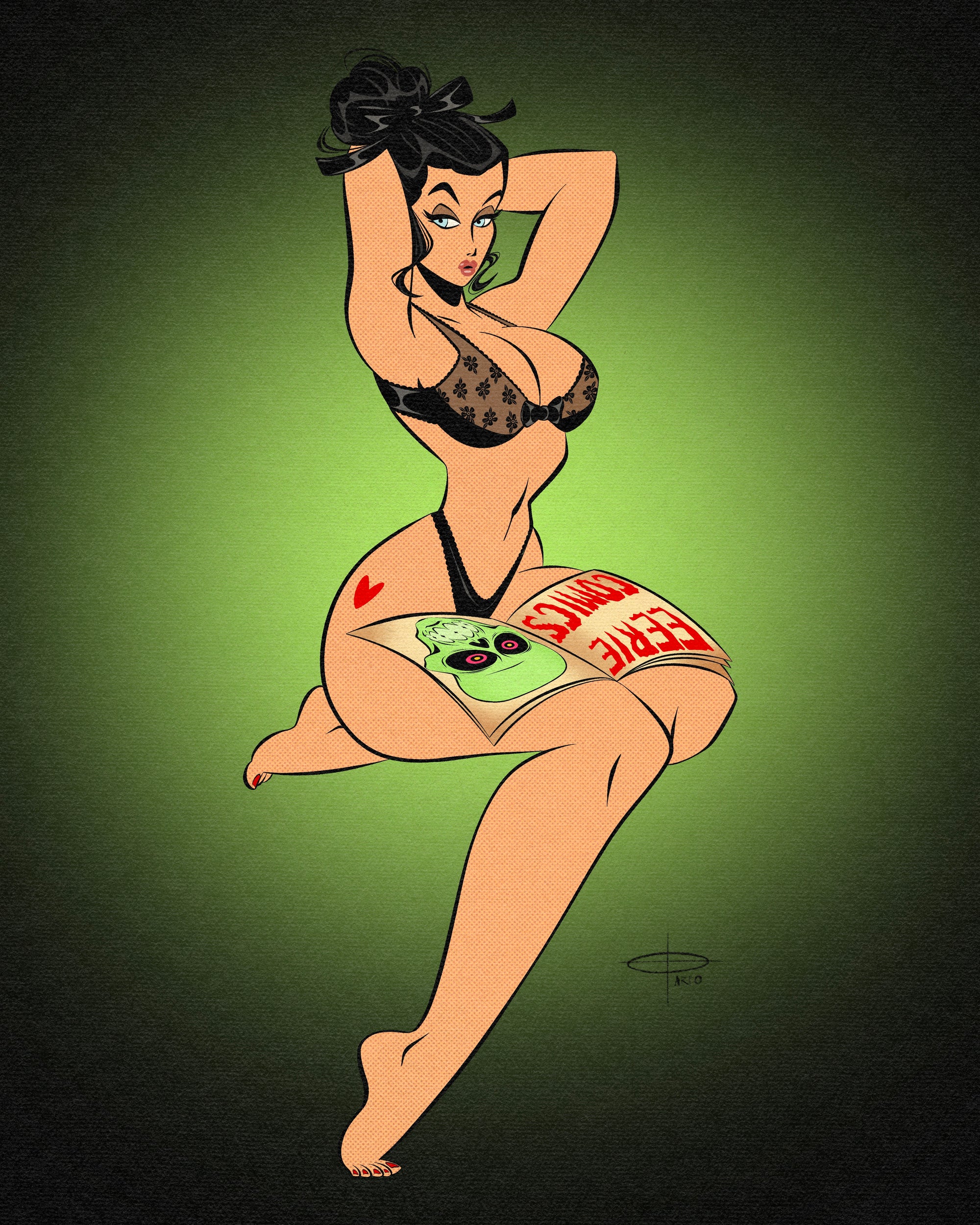 Horror comic pinup print by bloodknotcollective.
