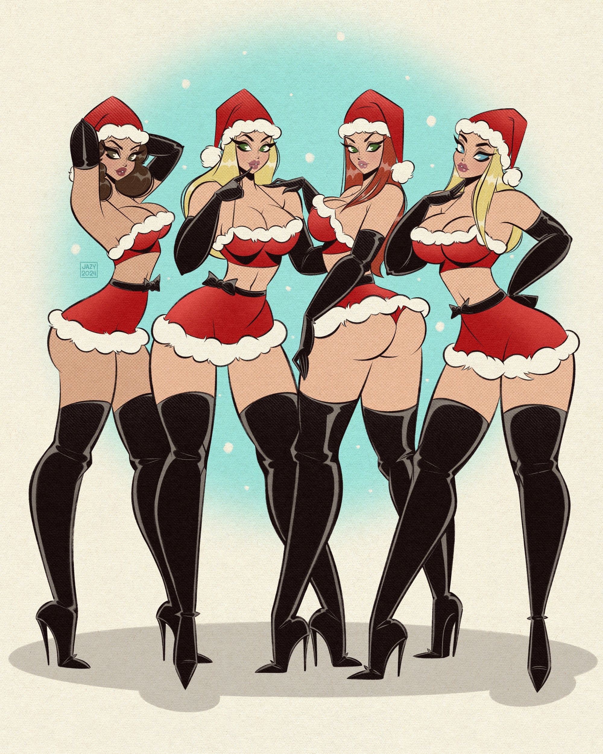 mean girls jingle bell rock fan art print by bloodknotcollective