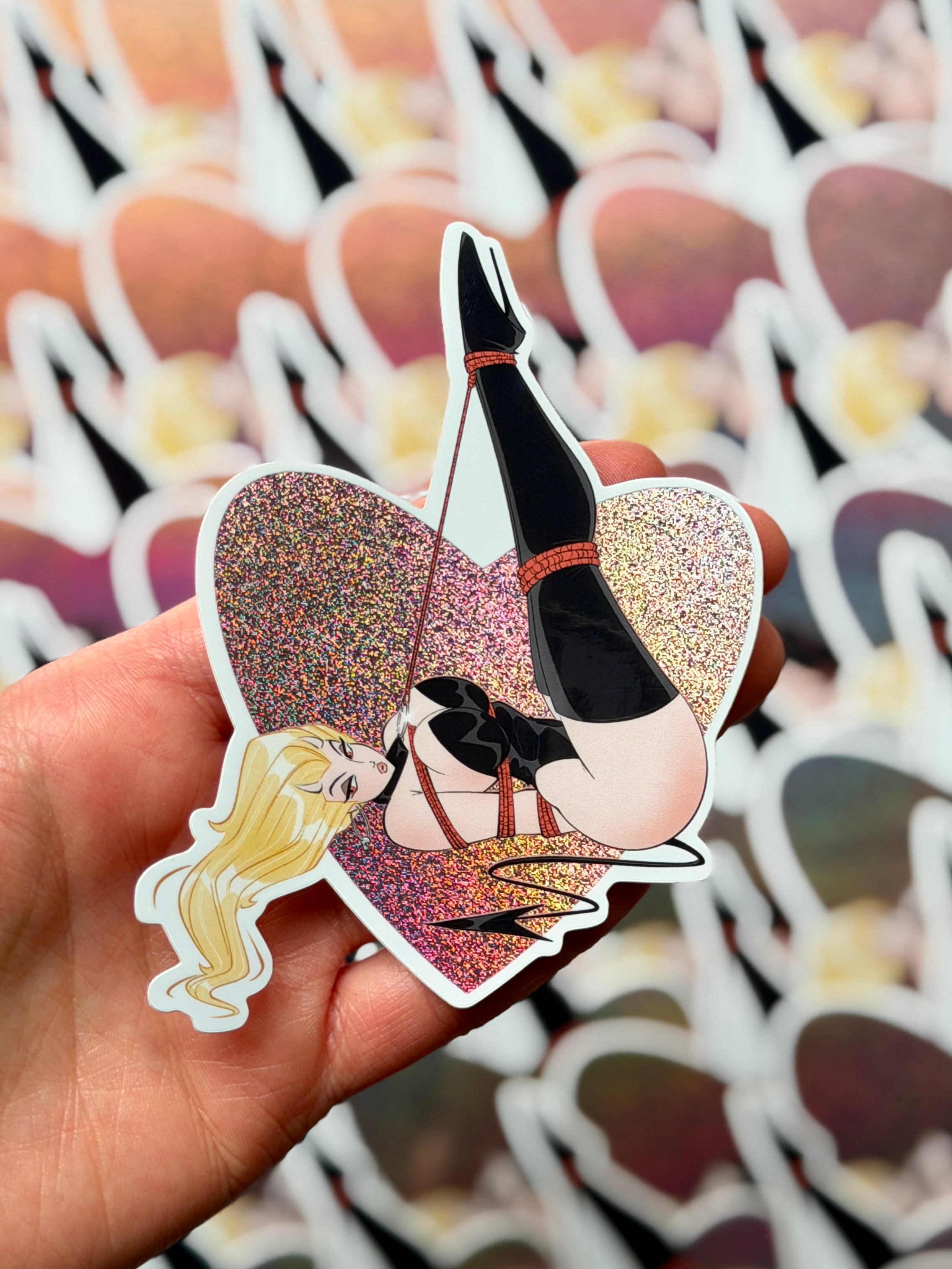 valentine shibari pinup pixie dust sticker