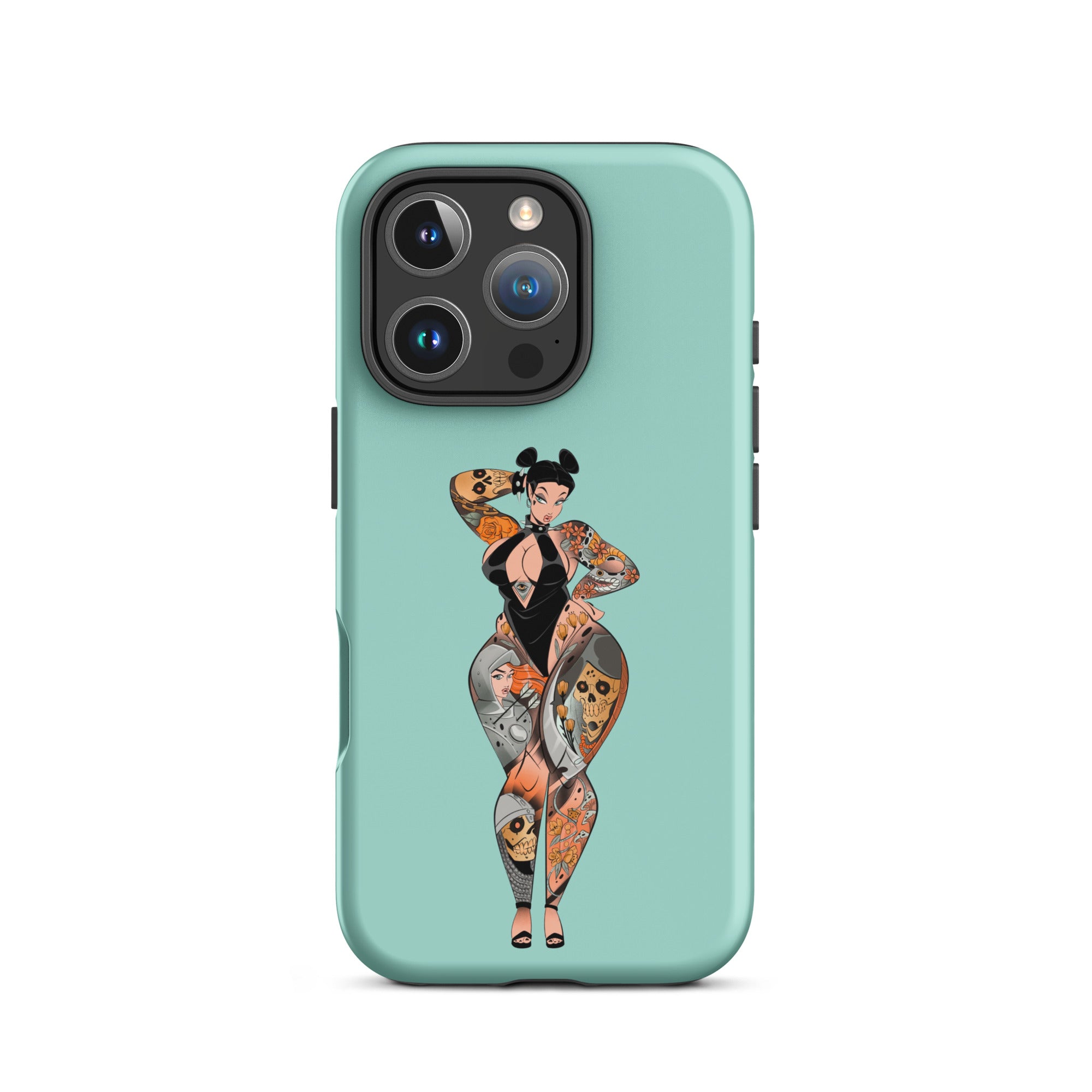 medieval gothicc tattooed pinup tough phone case by bloodknotcollective