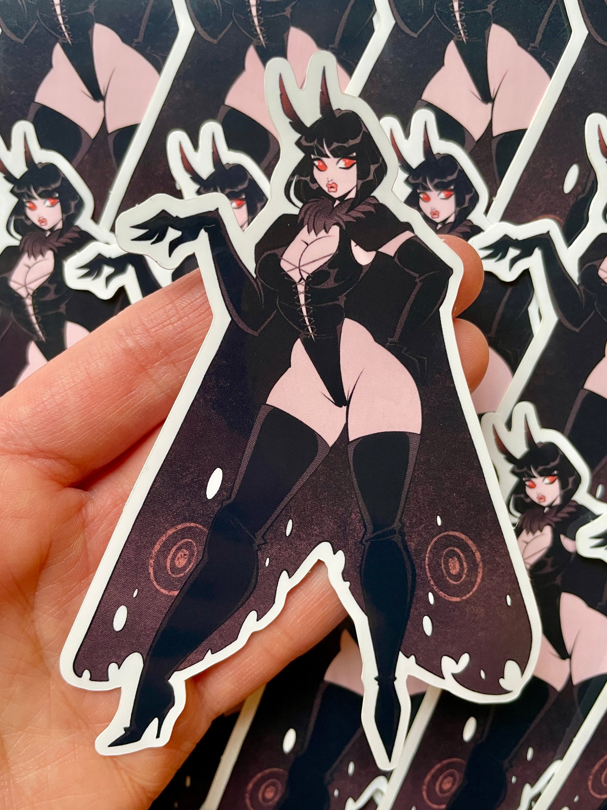 moth woman sticker by bloodknotcollective