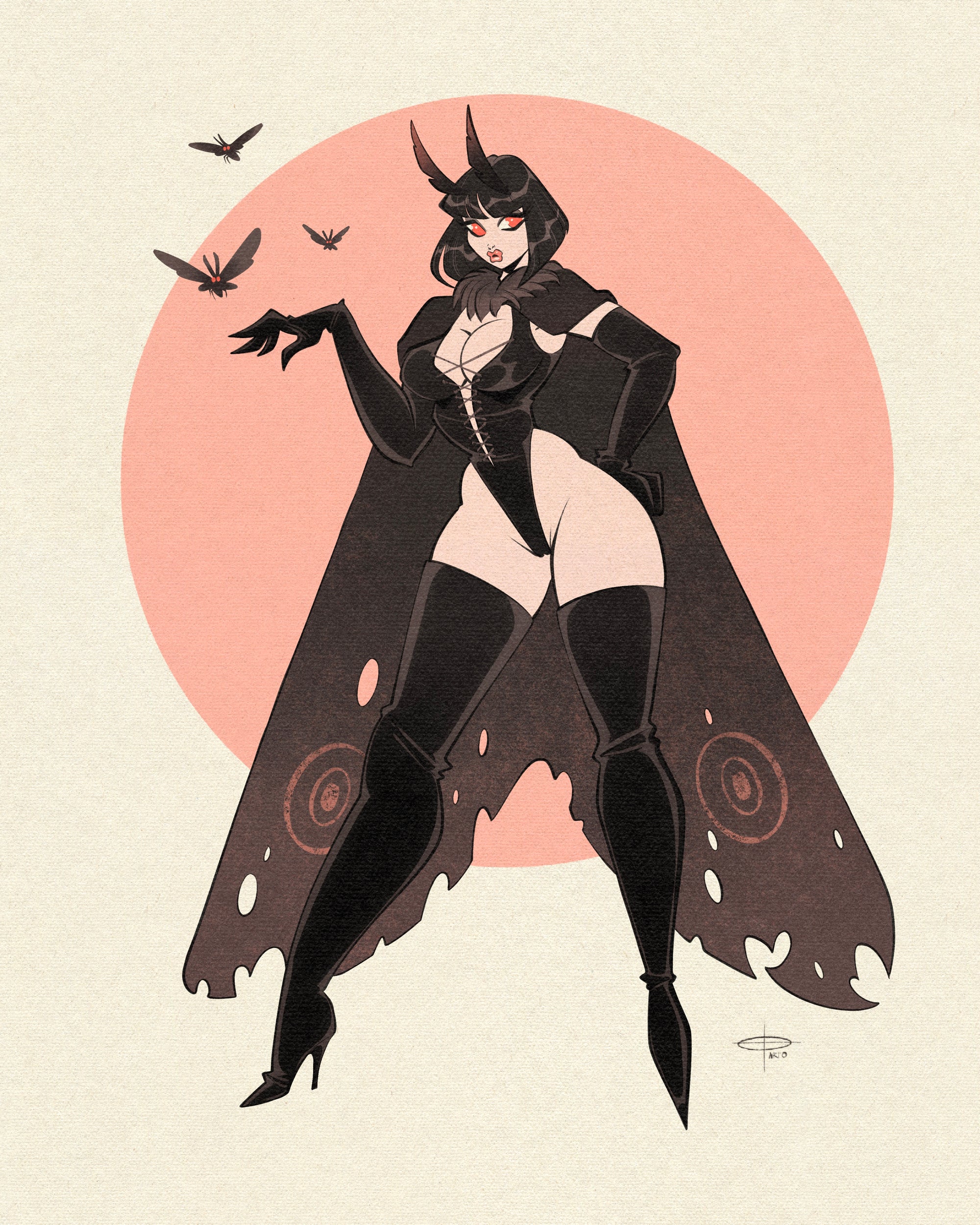 moth woman print by bloodknotcollective