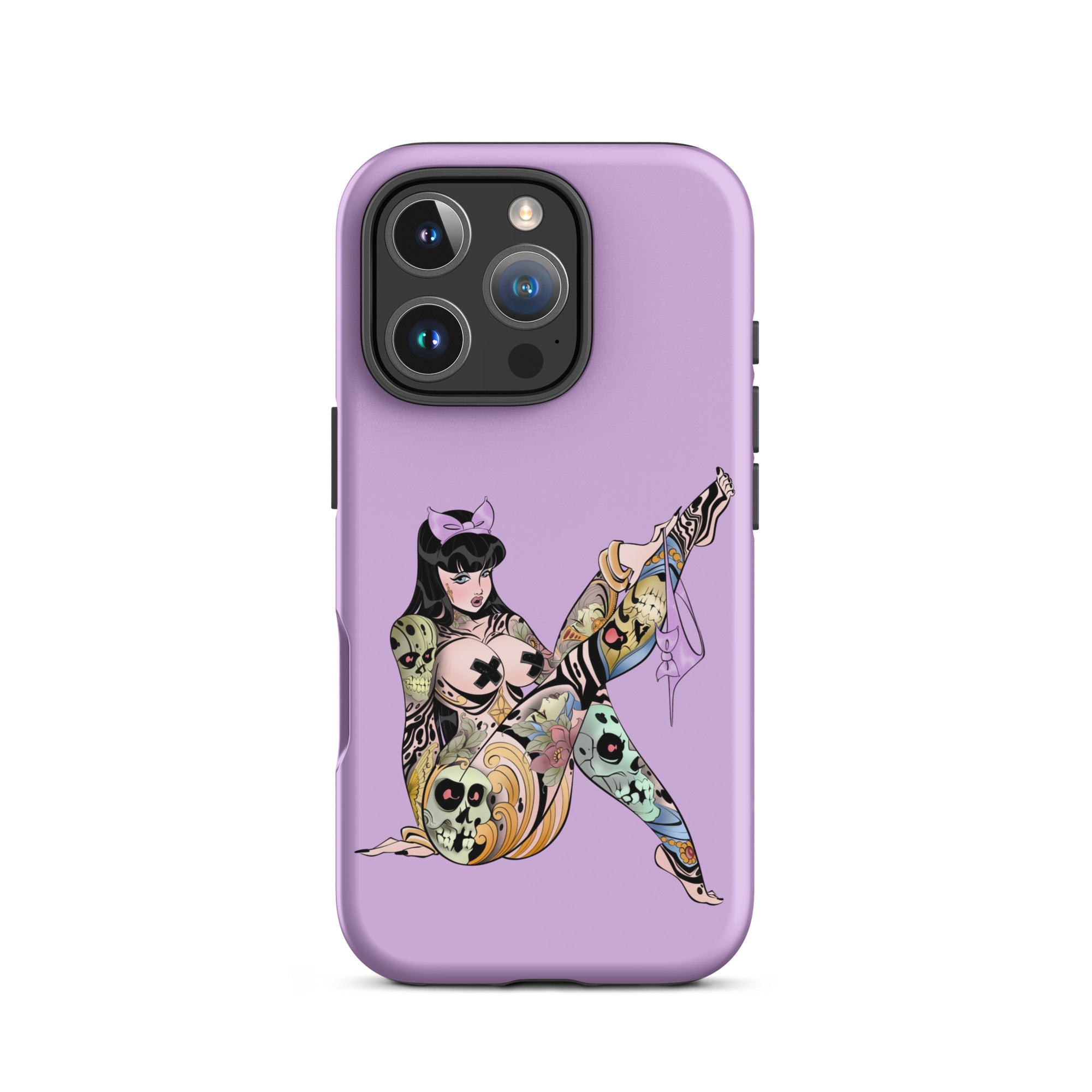 neotraditional tattooed pinup tough iphone case by bloodknotcollective