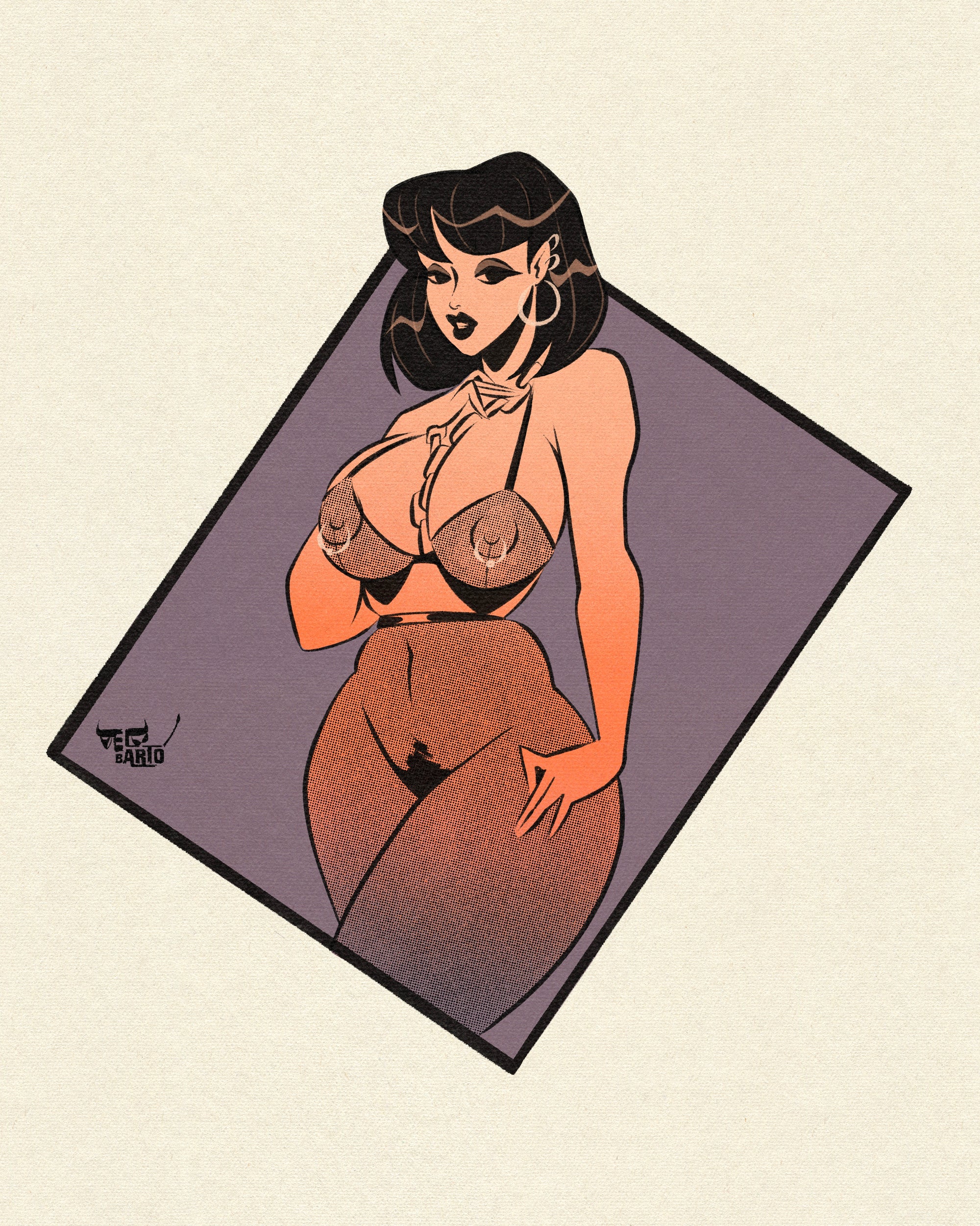 nylon print of nude woman in nylon by bloodknotcollective