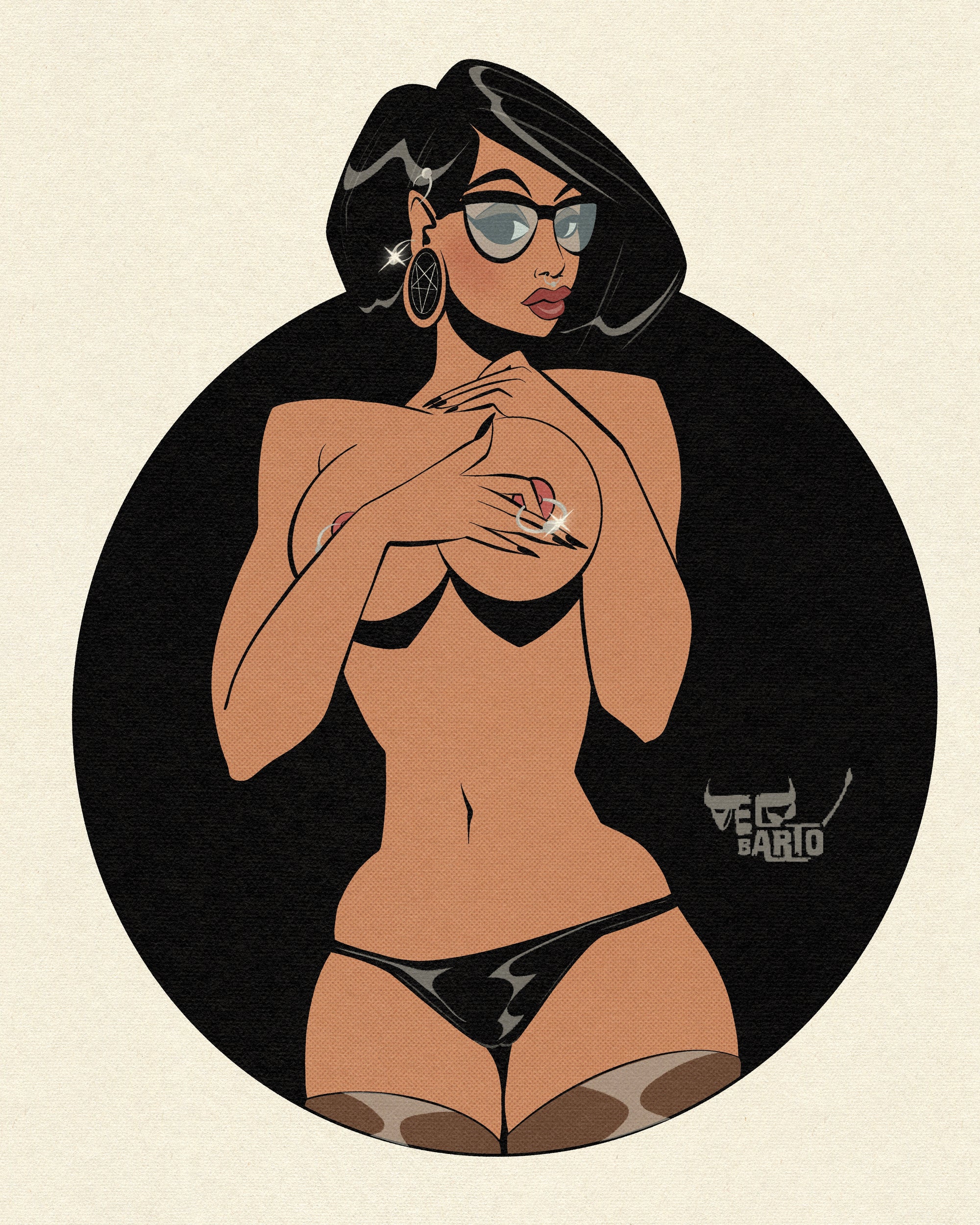 occult print of nude goth by bloodknotcollective
