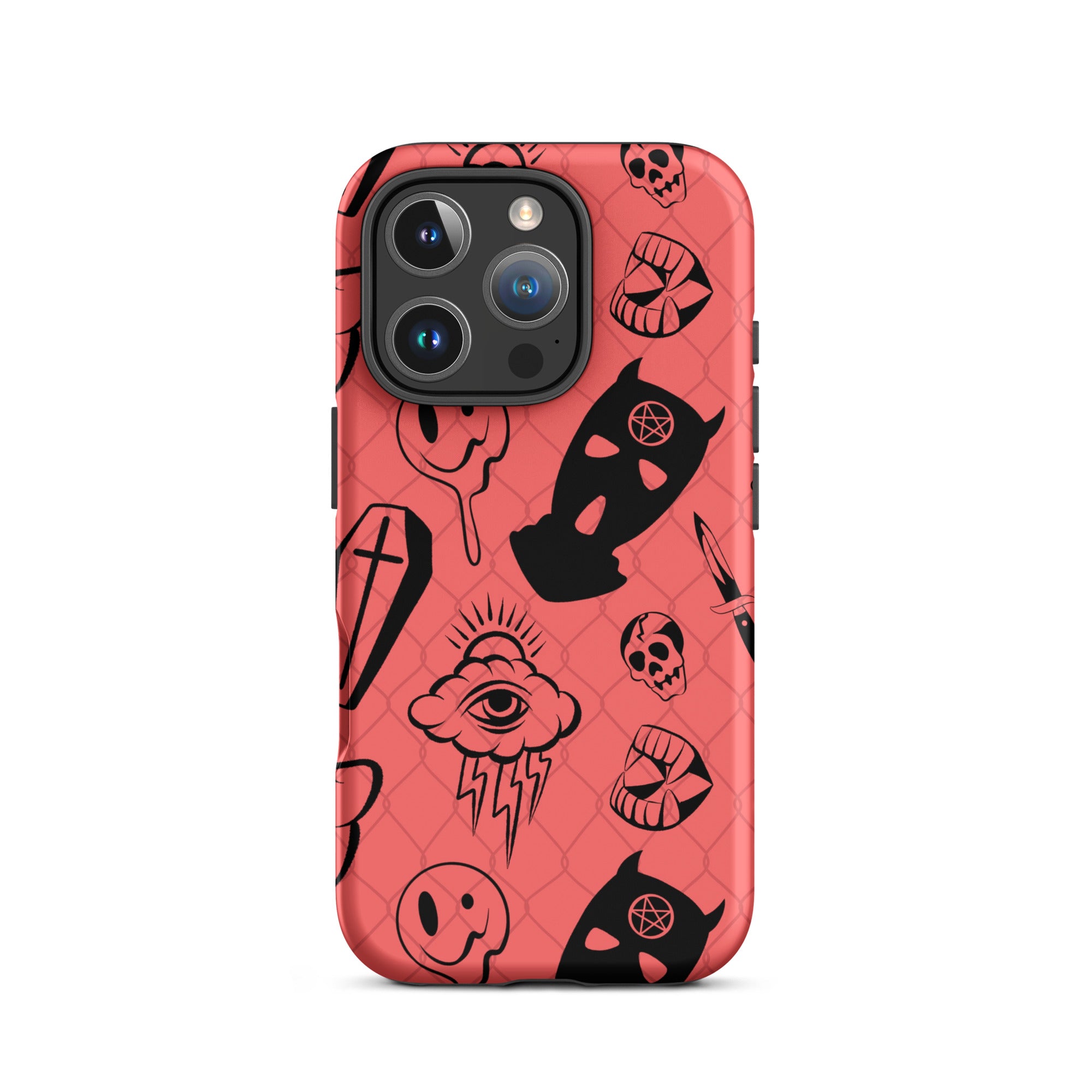 pink traditional tattoo flash tough iphone case by bloodknotcollective