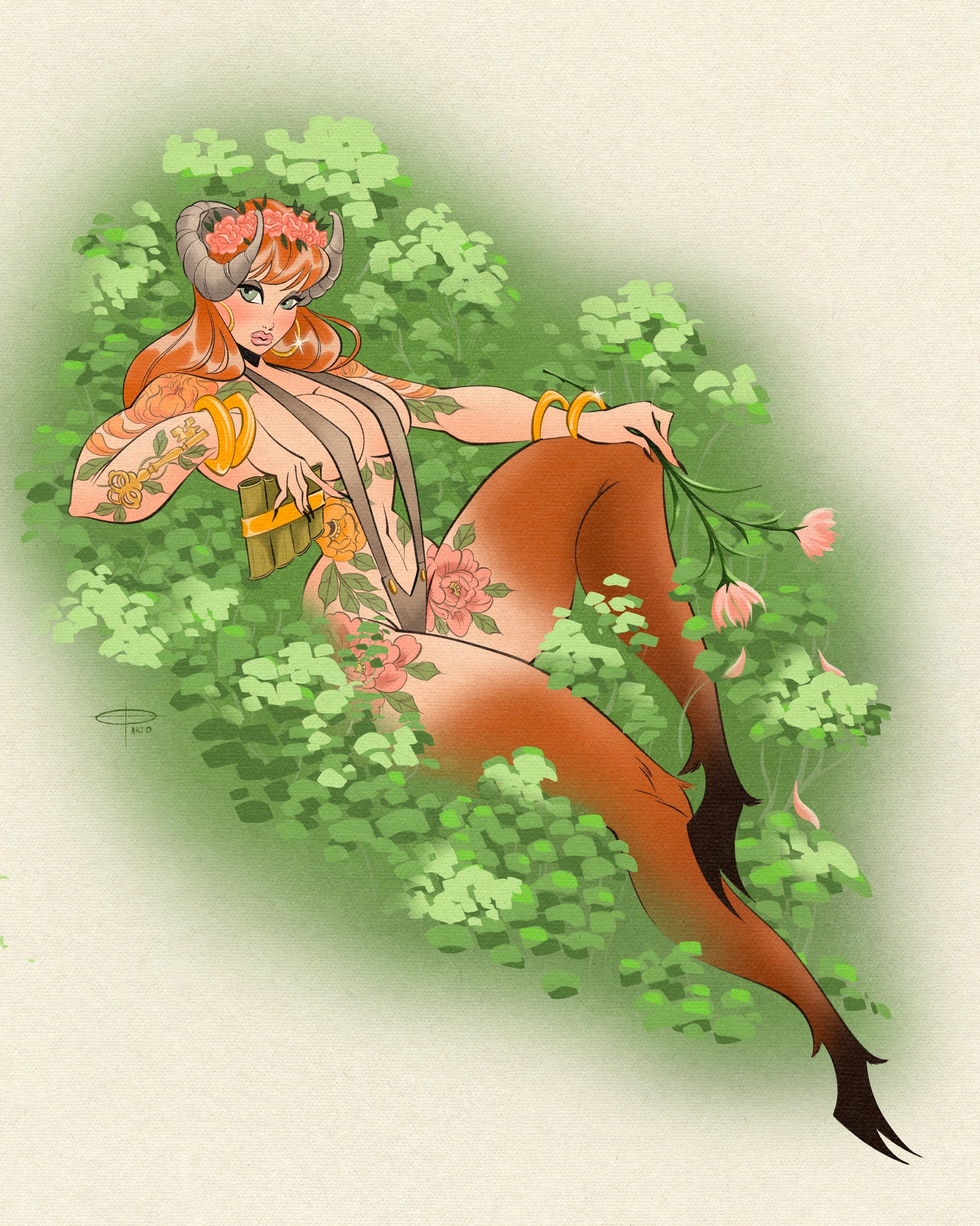 female satyr print by bloodknotcollective