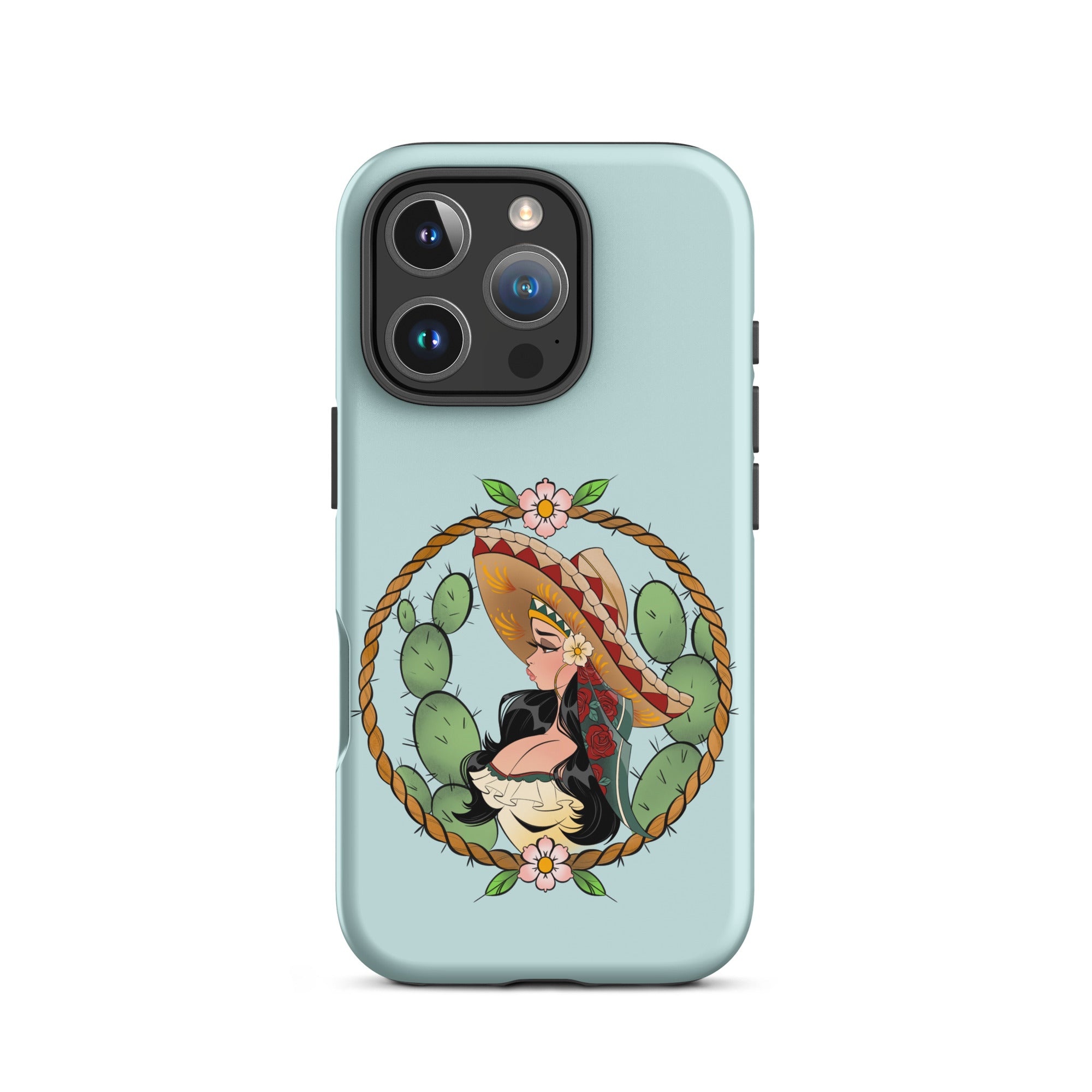 senorita traditional tattoo tough iphone case by bloodknotcollective