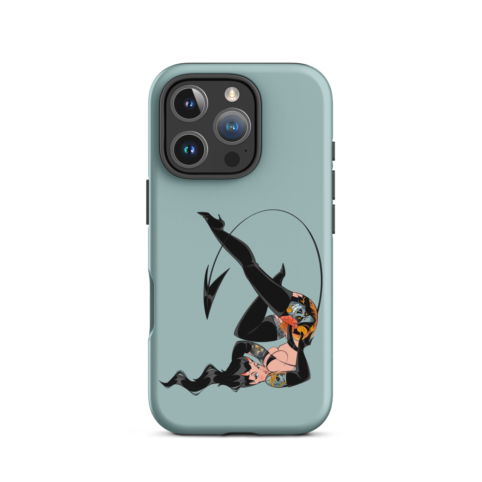 tattooed devil girl tough iphone case by bloodknotcollective