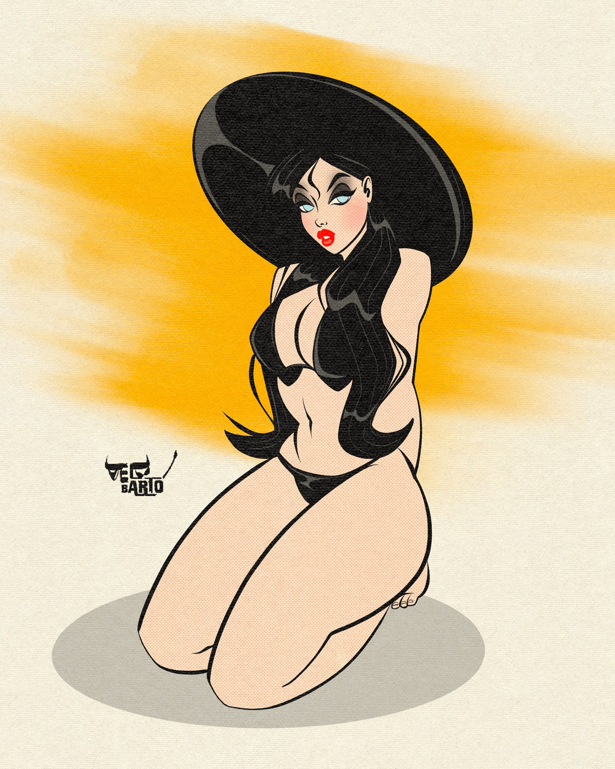 summer goth girl print by bloodknotcollective