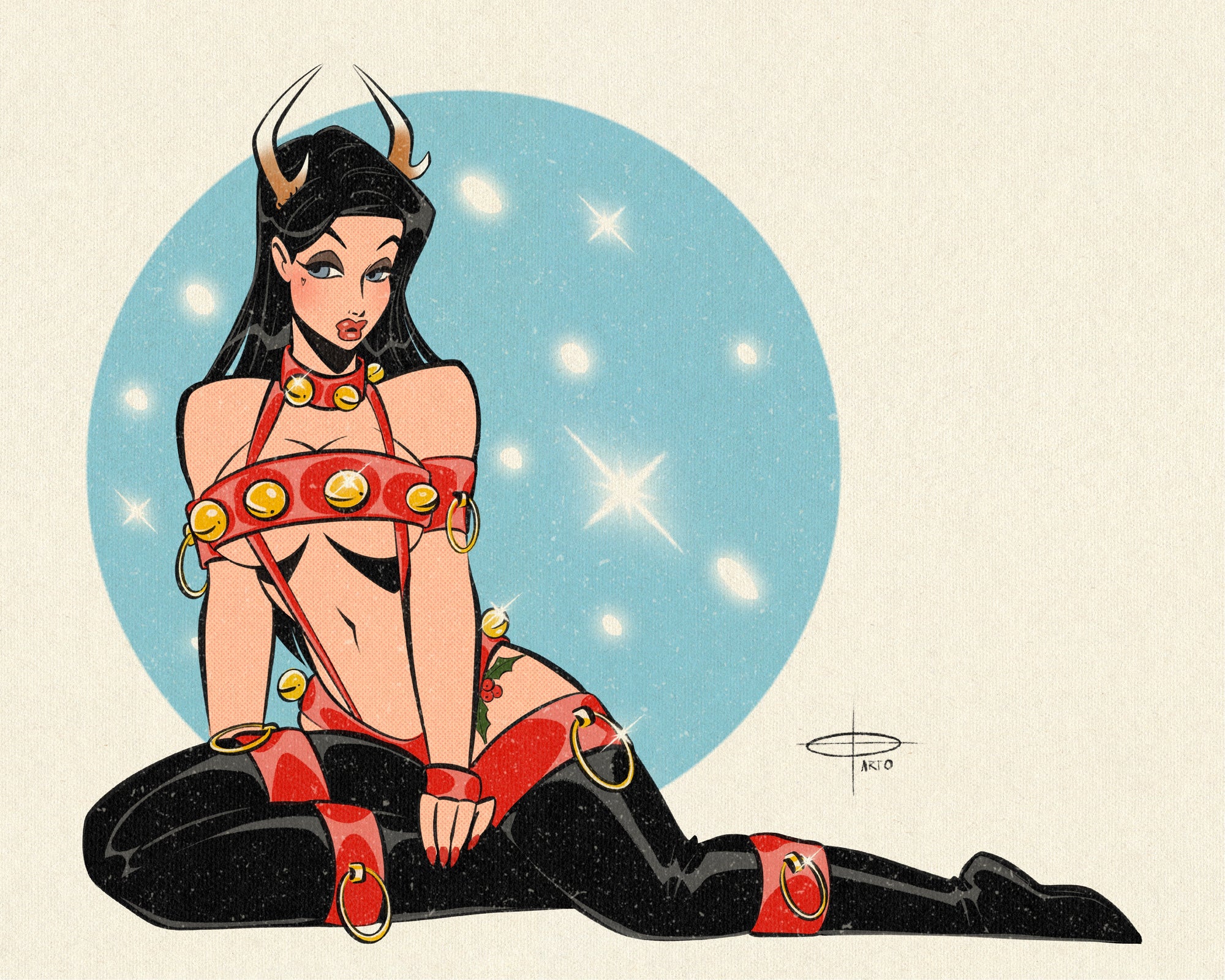 Vixen print of female reindeer by bloodknotcollective